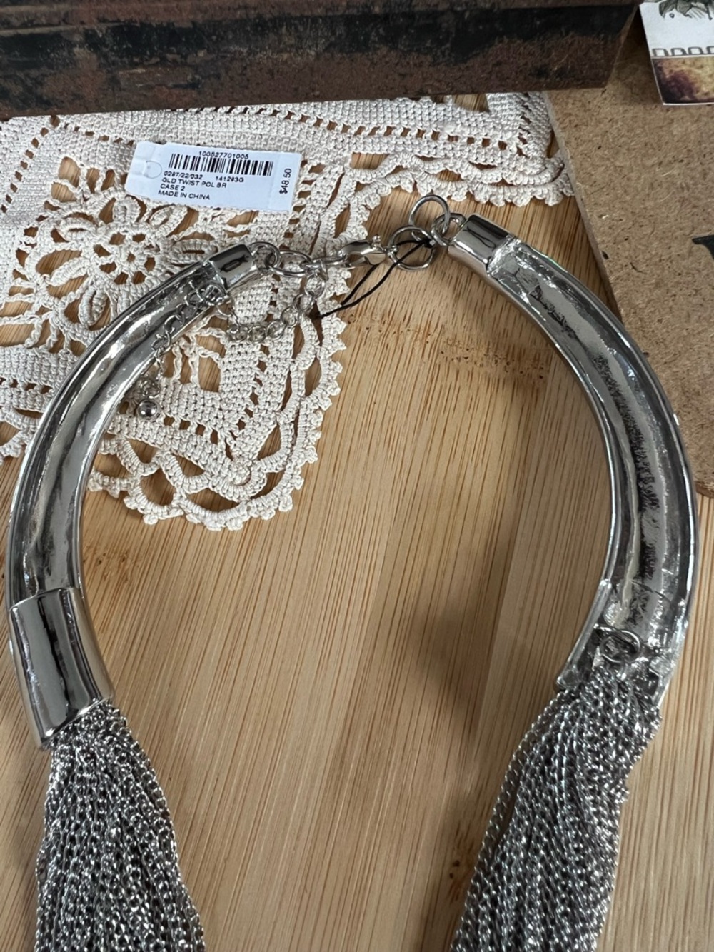 Matte Silver Tribal Coin Statement Necklace Boho Festival - Picture 6 of 6
